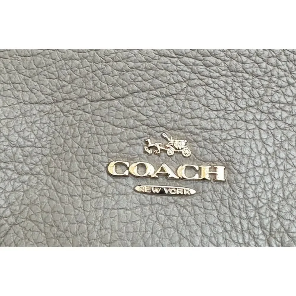 Women's Vintage Coach‎ Mercer Taupe Gray Pebbled Leather Large Tote Bag